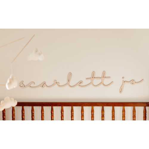 Nursery Name Sign | Baby Name Sign for Nursery | Wood Name Wall Sign | Cursive Name Sign
