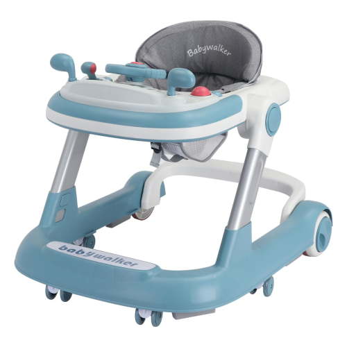 Ubravoo 2 in 1 Baby Walker, Foldable with Removable Tray, Suitable for 6-18 Months (Blue)