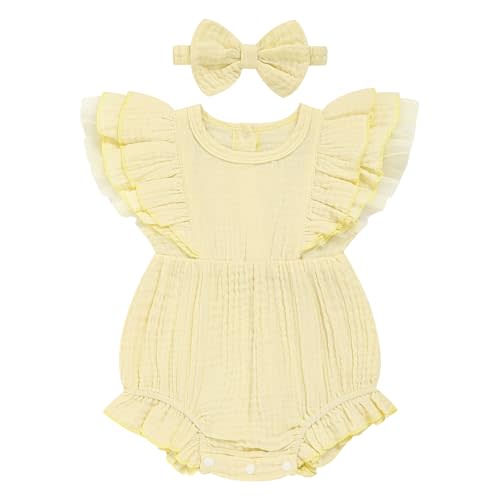 TITKKOP Ruffle Bubble Romper for Baby Girl | One-Piece Shorts Jumpsuit | Summer Outfit & Dress for Infants 0-18M
