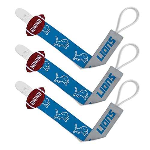 BabyFanatic Officially Licensed Unisex Pacifier Clip 2-Pack - NFL Detroit Lions - Officially Licensed Baby Apparel