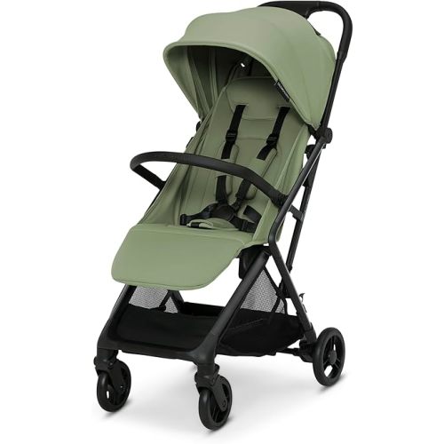 Delta Children Icon Ultra Compact Lightweight Everyday & Travel Stroller - One-Hand Fold - Only 15.6 lbs- Fits in Overhead Compartments - Greenguard Gold Certified - Multi-Position Recline, Sage Green