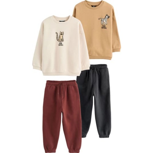 Kids' Assorted 4-Pack Safari Sweatshirt & Joggers Sets, 12-18M