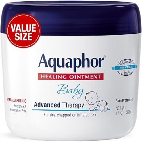 Aquaphor Baby Advanced Therapy Healing Ointment Skin Protectant, 14 OZ | Baby Skin Protectant with Petrolatum for Chapped or Dry Skin, Drool Rash and Diaper Rash, Hypoallergenic, Fragrance Free