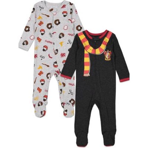 Harry Potter Infant Baby Boys 2 Pack Zip Up Costume Sleep N' Play Coveralls Gryffindor 12 Months