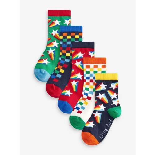 Little Bird by Jools Oliver Multi Star and Checkerboard Socks 5 Pack