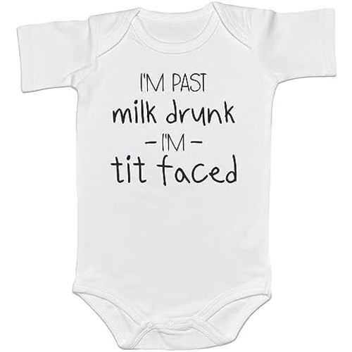 Eat Local Romper Breastfeeding Baby Bodysuit Funny Infant Shower Shirt I'm Past Milk Drunk I'm Tit Faced Breastfed Sweatshirt