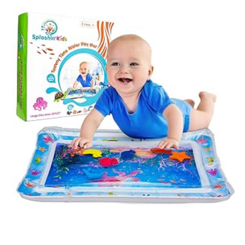 Splashin'kids Inflatable Tummy time Premium Water mat Infants and Toddlers is The Perfect Fun time Play Activity Center Your Baby's Stimulation Growth