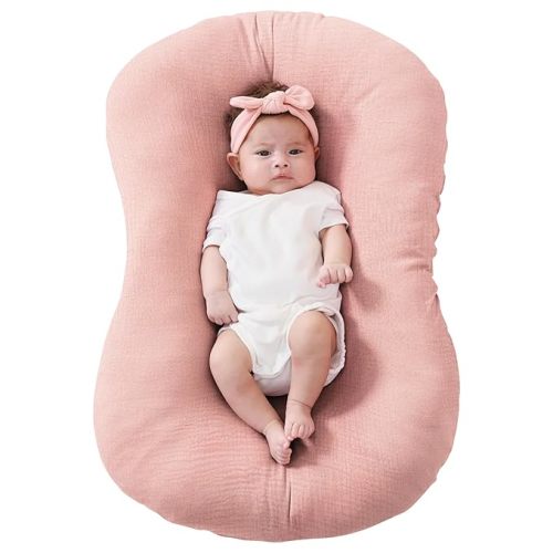 FUNUPUP Muslin Baby Lounger Cover Only, Pink