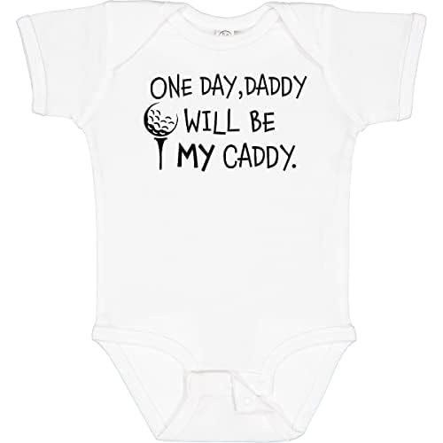 inktastic 1 Day, Daddy Will Be MY Caddy- Kids Golfing Baby Bodysuit