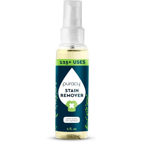 Puracy Stain Remover Spray, Natural Travel and Laundry Stain Cleaner for Clothes, Baby & Kids Stains, Oil & Fabric Spot Cleaner (Unscented, 4 oz, 2 Pack)