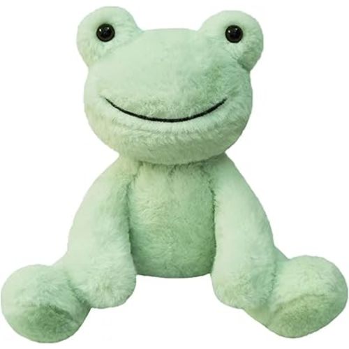 Green Plush Frog Stuffed Animal Toy, Soft Cuddly Plushie Hugger Toy for Boys & Girls, Gifts for Kids or Girlfriend, 8.5 Inches