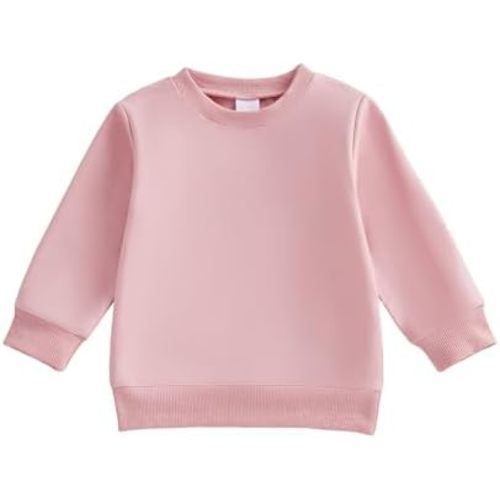 Toddler Baby Boy Girl Crewneck Sweatshirt Hoodie Solid Color Pullover Top