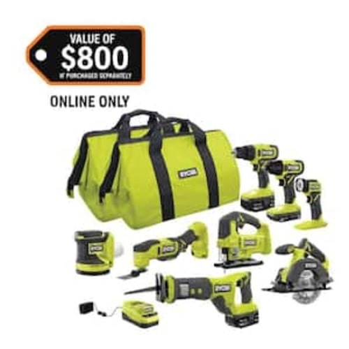 ONE+ 18V Cordless 6-Tool Combo Kit with Compact Battery, 4.0 Ah Battery, and Charger