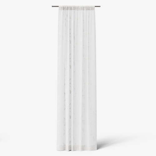 Mainstays Kids White Ribbons Sheer Single Panel Curtain, 38" W x 95" L
