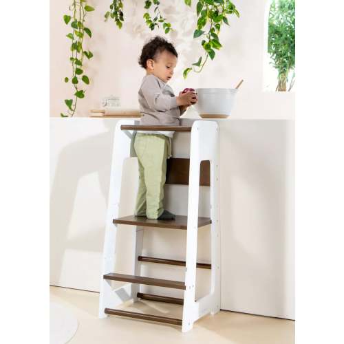 Educational Tower - Walnut & White