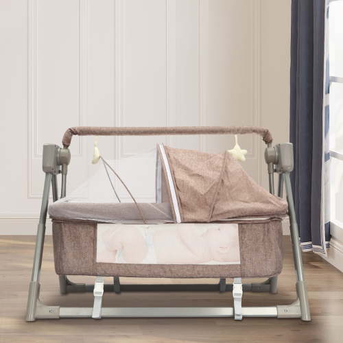 Electric Cradle Baby Swing Bed, Automatic Rocking Recliner Crib Basket with Music Remoter Control for Sleeping