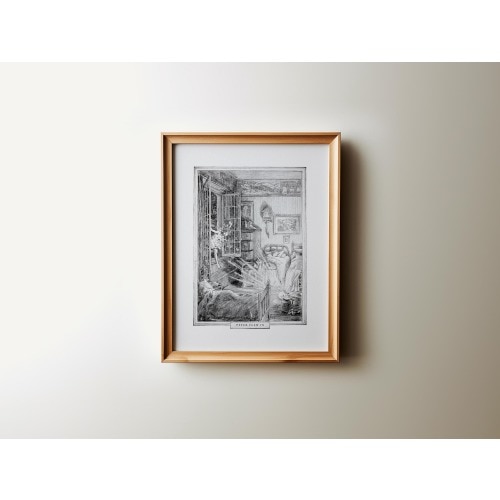 Peter Pan Vintage Drawing, Literary Nursery Art (Printable)