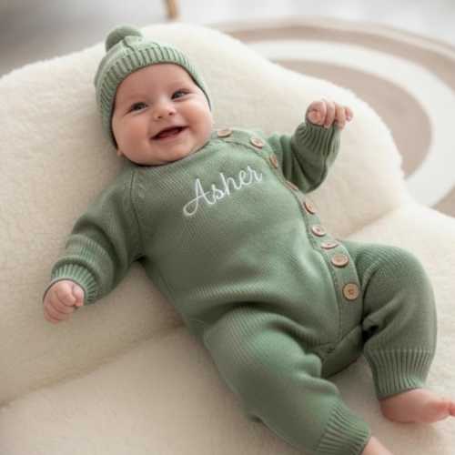Personalized Baby Romper with Name, Embroidered Baby Romper Set, Coming Home Outfit, Newborn Romper, Baby Shower Gift, First Birthday Gift