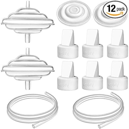 PumpMom-us Breast Pump Parts for Spectra, Replace Duckbill Valves Tubes Backflow Protector Membrane for Spectra S1 S2 9 Plus Breastpumps