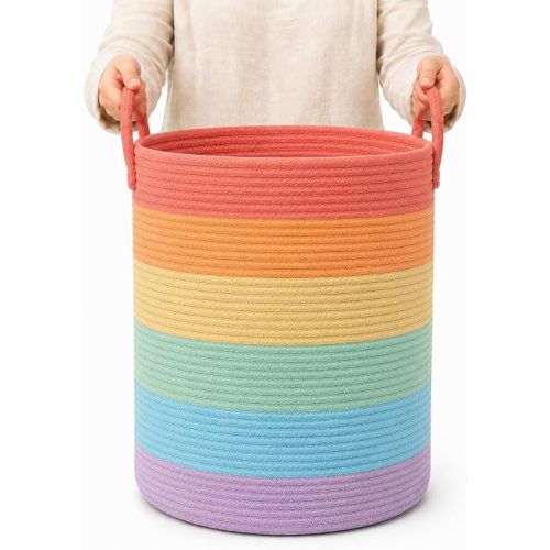 OrganiHaus Rainbow Laundry Basket & Hamper, Nursery Playroom 52L