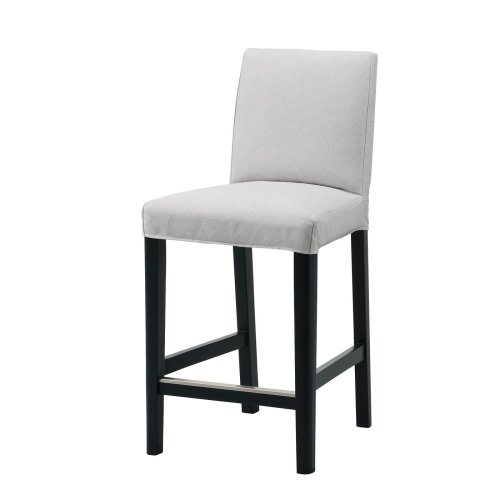 BERGMUND Bar stool with backrest - counter height black/Orrsta light grey 24 3/8 "