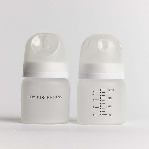 Glass Bottle with Outer Silicone Coating - 120ml Twin