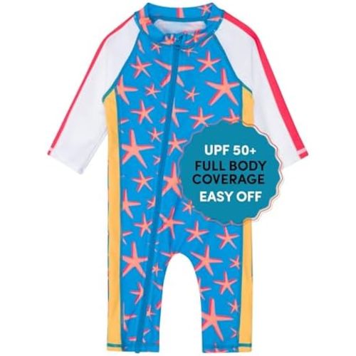 SwimZip Boys' Long-Sleeve UPF 50+ Swimsuit for Baby, Toddler, & Little Boys