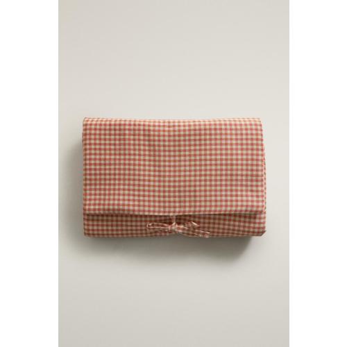 COTTON GINGHAM BABY CHANGING MAT - Dark orange | ZARA Canada