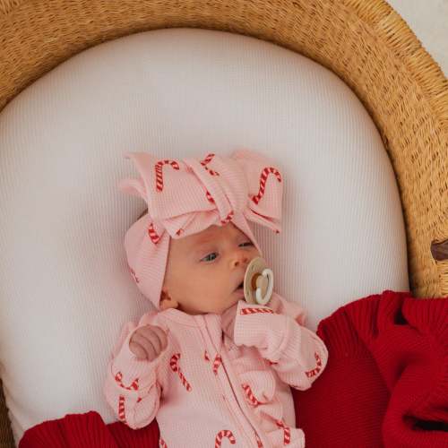 Pink Candy Cane Christmas Baby Topknot | Little & Fern – Little and Fern