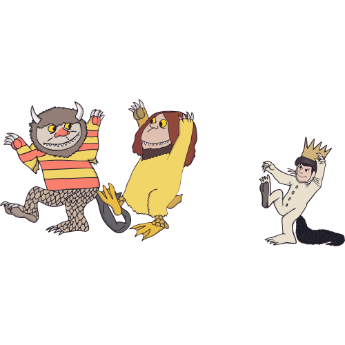 Where the Wild Things Are Title of Famous Children's Book Artwork Vinyl Wall Decal - Cute and Creative Art of a Child's Picture Book Design for Nursery and Kid's Room Wall Decoration - 30" x 12"