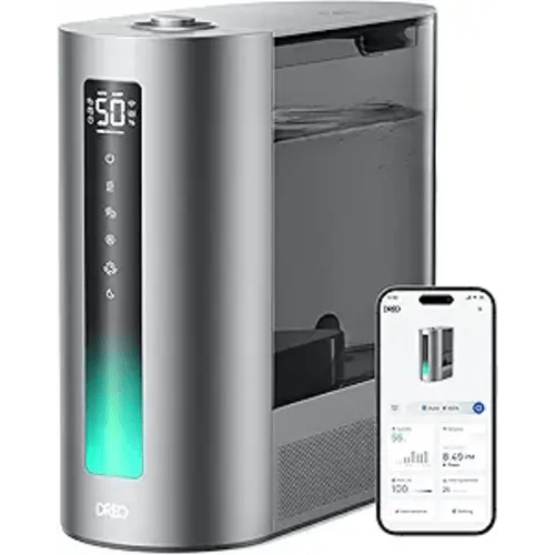 DREO 6L Humidifiers for Bedroom, Smart Warm & Cool Mist for Large Room, 60Hr Quiet Runtime for Baby, Plant, Humidity Sensor, Indicator Light, 12H Timer, Google/Alexa, HM713S