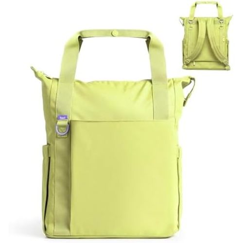 Ubbi Fleuri All-Day Diaper Bag Backpack, Easy-Clean, Honeydew