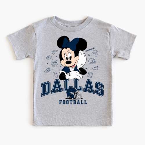 Dallas Football Minnie T-Shirt, Kids Game Day Tee,Disney Football Shirt