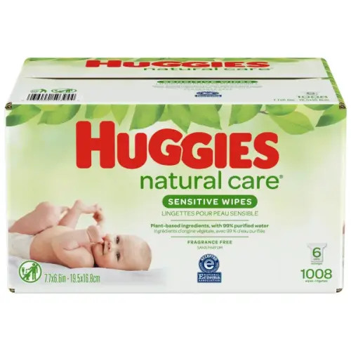 Huggies Natural Care Sensitive Baby Wipes, Unscented, 6 Refill Packs, 1008 Wipes