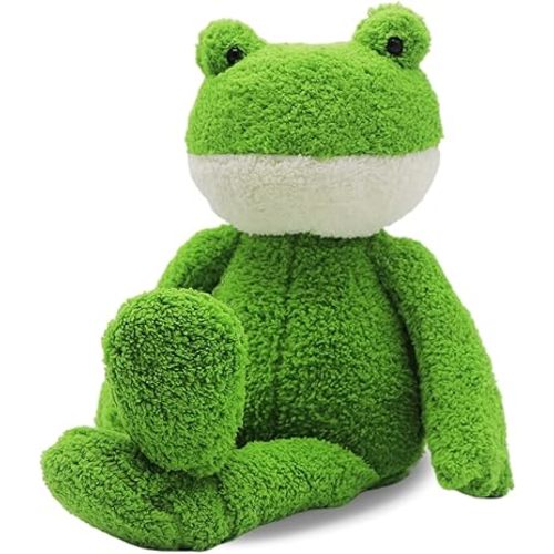 Soft & Cute Green Frog Plush Stuffed Animal - 15.7" Long-Leg Fluffy Frog Plushie Toy, Stuffed Frog Doll Gift for Kids and Adults