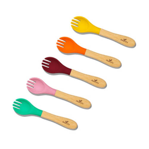 Avanchy Bamboo BLW Plates with Spoon - Toddler Suction Weaning Essentials for First Foods