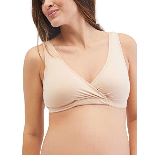 Motherhood Maternity Women's Soft Cotton Spandex Wrap Front Maternity & Nursing Sleep Bralette Bra S-3x