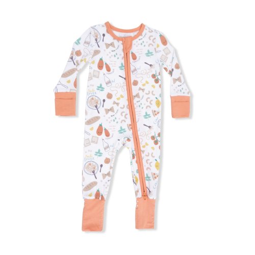Pasta Lovers 2 Way Zipper Romper | Indigo