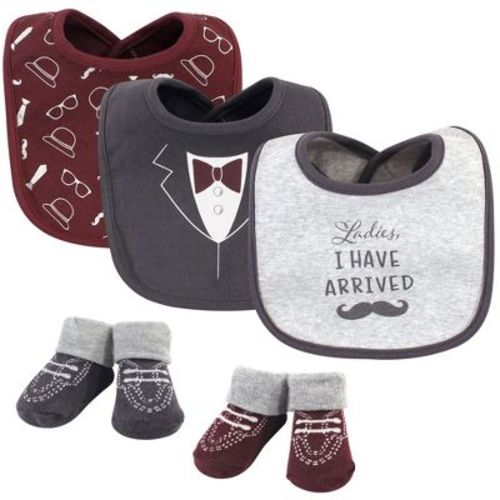 Hudson Baby Infant Boy Cotton Bib and Sock Set 5pk, Ladies I Have Arrived, One Size