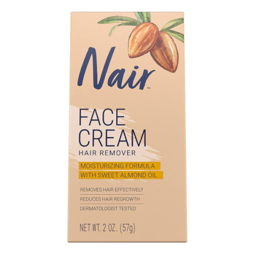 Nair Hair Remover Moisturizing Face Cream, with Sweet Almond Oil, 2OZ