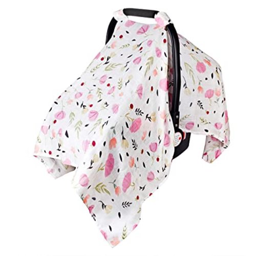 Metplus Muslin Baby Car Seat Cover, Infant Carseat Canopy for Girls Boys