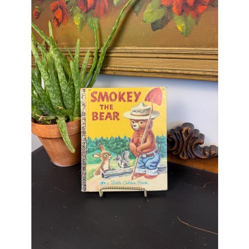 Vintage 1971 "Smokey the Bear" Golden Book; Hardcover Children's Book; Gift for Grandkids; MCM Nursery Library; Grannycore Kitsch Story