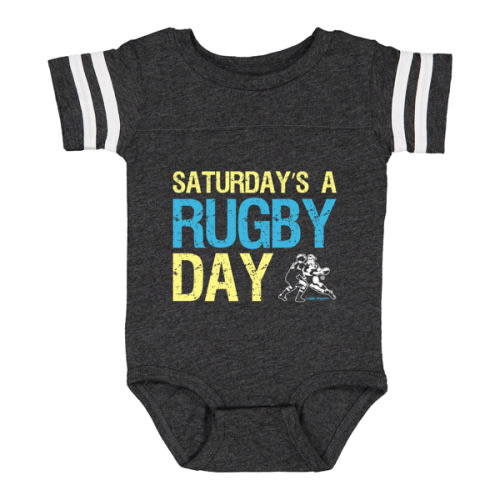 Saturday Rugby Retro Stripe Baby Onesie - Rugby Imports