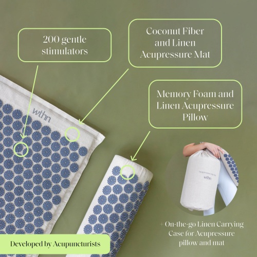 Acupressure Mat & Neck Pillow Set - Pain + Tension Relief | WTHN