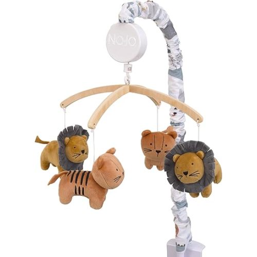 NoJo Zoo Animals Velboa Lions and Tigers Musical Mobile
