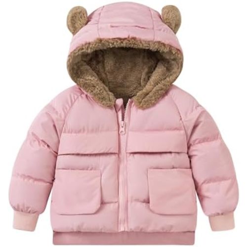 TUONROAD Baby Girls Coats for 6 Months-5 Years Toddlers Boy Winter Jacket Warm Bear Hooded Outdoor Coats Size 5
