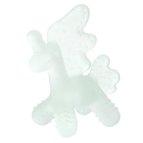 HECCEI Baby Teether Toy, Soft Food‑Grade Silicone Teether, Soft Infant Teether Chew Toy, BPA Free, Multi-Texture Design Teether (Mint Haze)