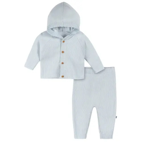 2-Piece Baby Boys Blue Sweater Knit Set - 0-3M