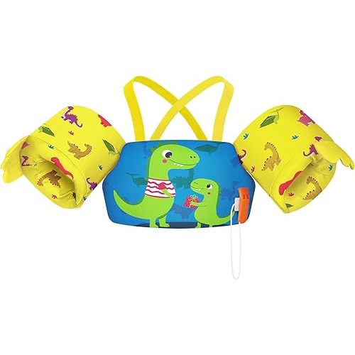 HeySplash Toddler Swim Vest, Toddler Floaties Fit 22-44 Lbs,Kids Swim Jacket with Adjustable Strap, Arm Floaties Water Wing Arm Band for Children Learn to Swim, Puddle Sea Beach Jumper Boy Girl