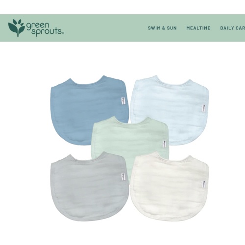 green sprouts® Muslin Bibs made from Organic Cotton (5 pack)